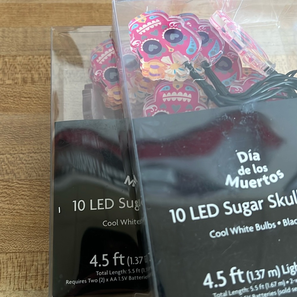 New 2 Boxes Of 10 LED Sugar Skull Lights
